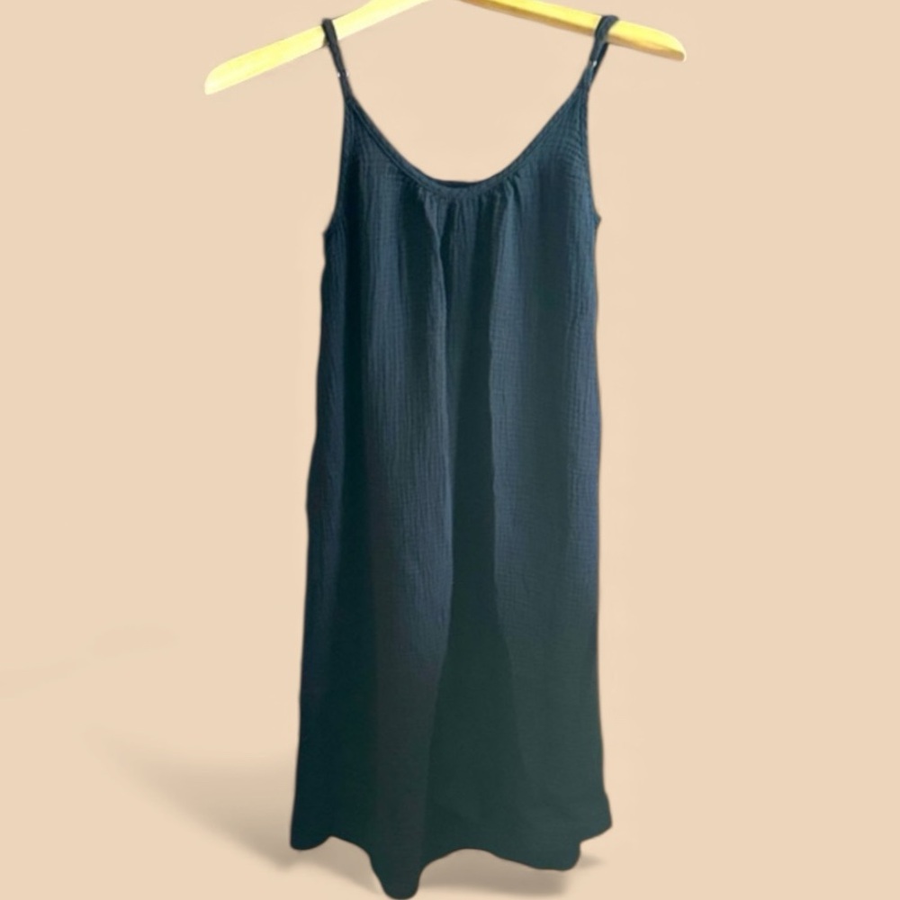 SHEIN Women’s Small Black Loose Fit Textured Sleeveless Midi Dress or Cover Up